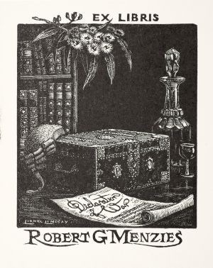 Book-plate for Robert G. Menzies, Lionel Lindsay