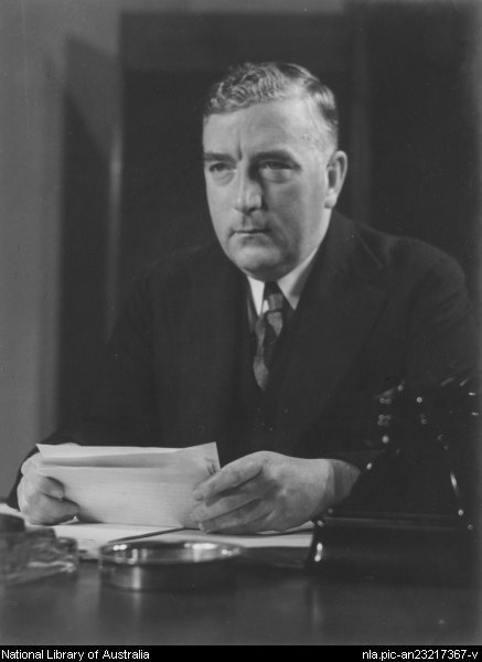Robert Menzies broadcasting the declaration of war in 1939